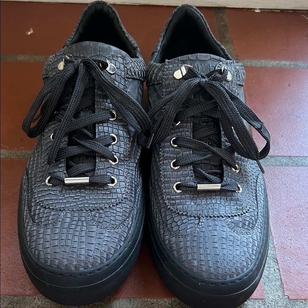 Jimmy Choo Gray Textured Sneakers